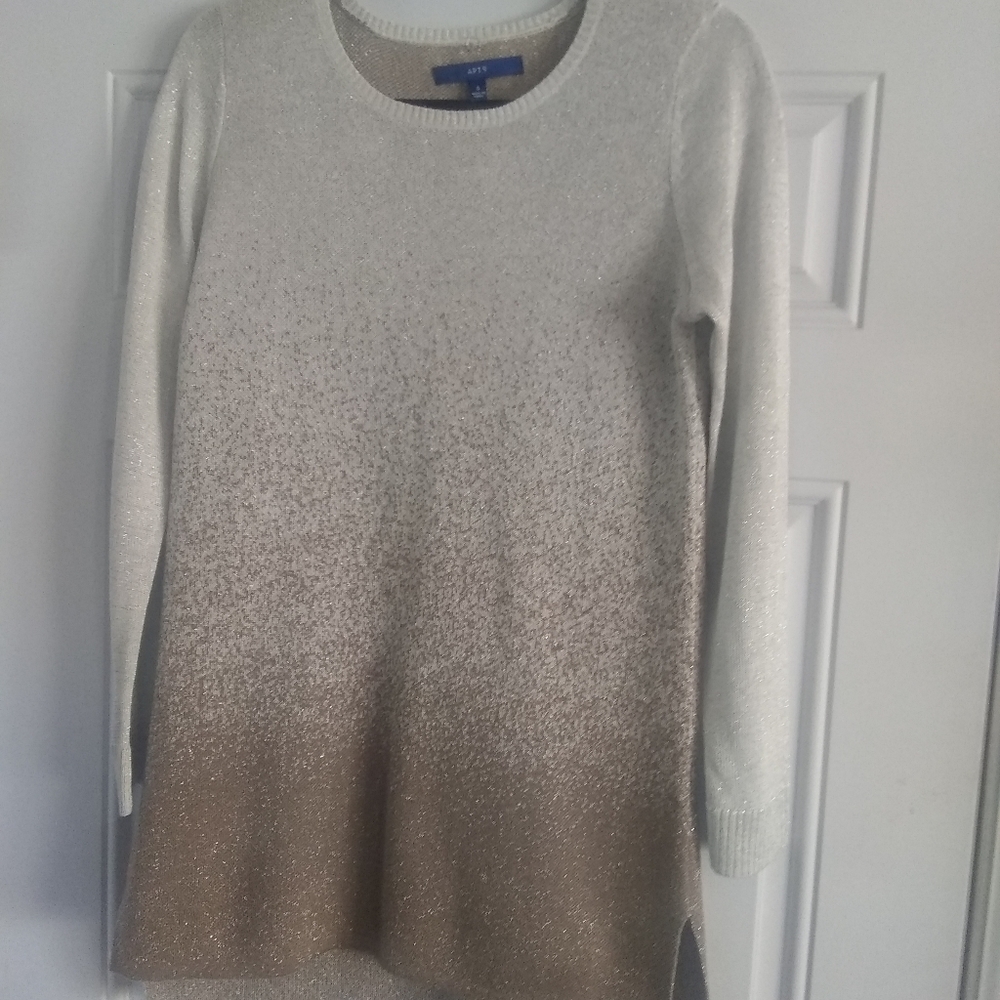APT.9  Lurex Tunic Sweater Sz SMALL